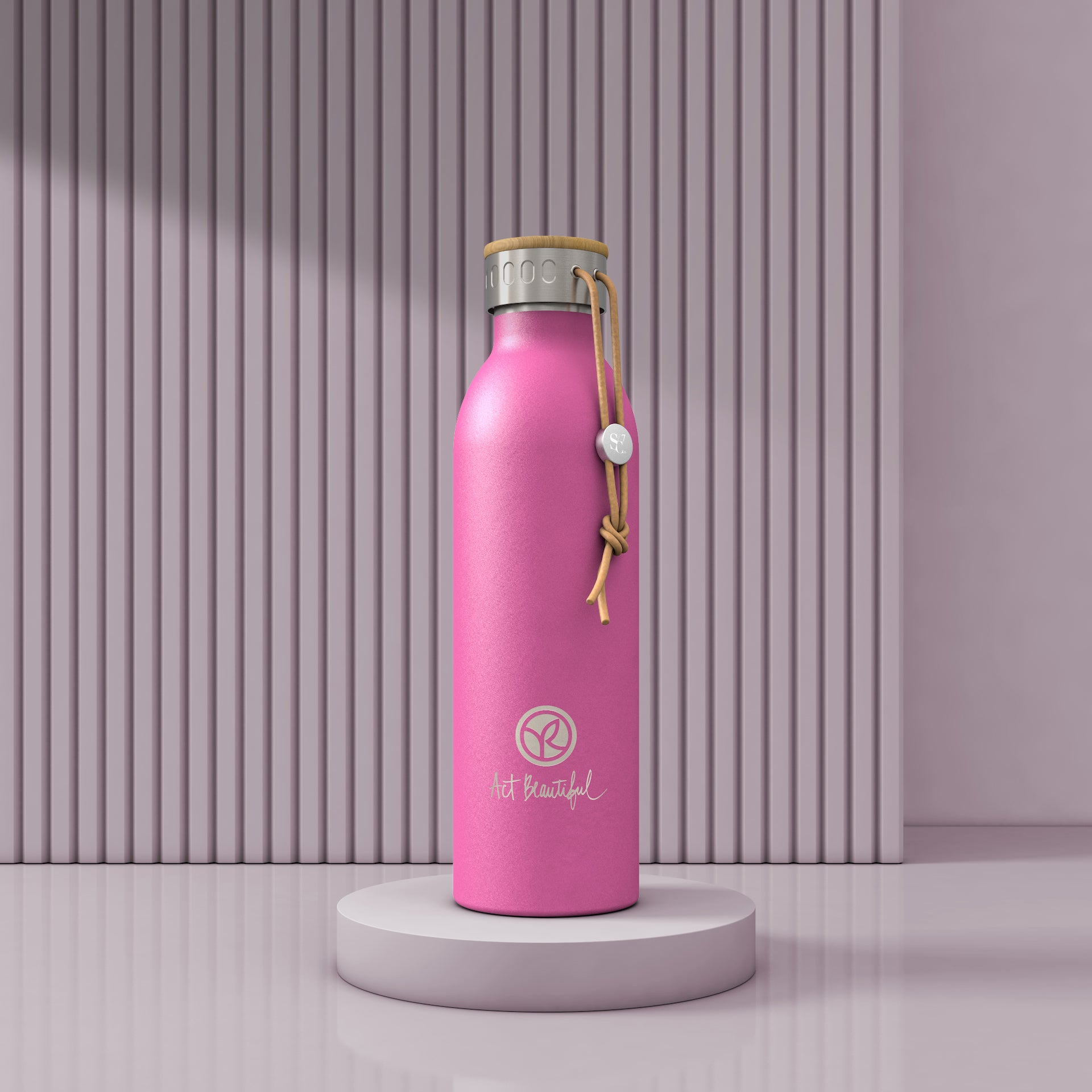 Affenzahn Edelstahl Trinkflasche 430 Ml – 2-in-1 Trinkfunktion, Spülmaschinengeeignet, Motiv Fantasiewelt – Pink