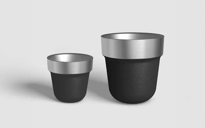 Edelstahlbecher_gross_und_klein_Tazza_Werbemittel_schwarz Edelstahlbecher Tazza in groß und klein in schwarz als Werbemittel