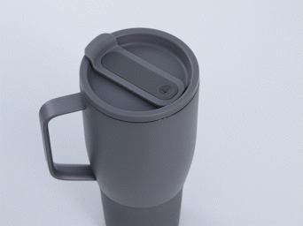 Thermobecher ZELA mit praktischem selbstschließenden Trknhalmloch