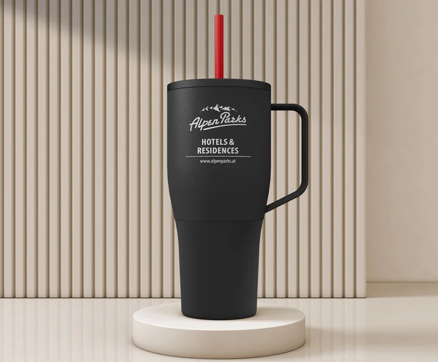 Hochwertiger Edelstahl Thermobecher ZELA als Werbemittel